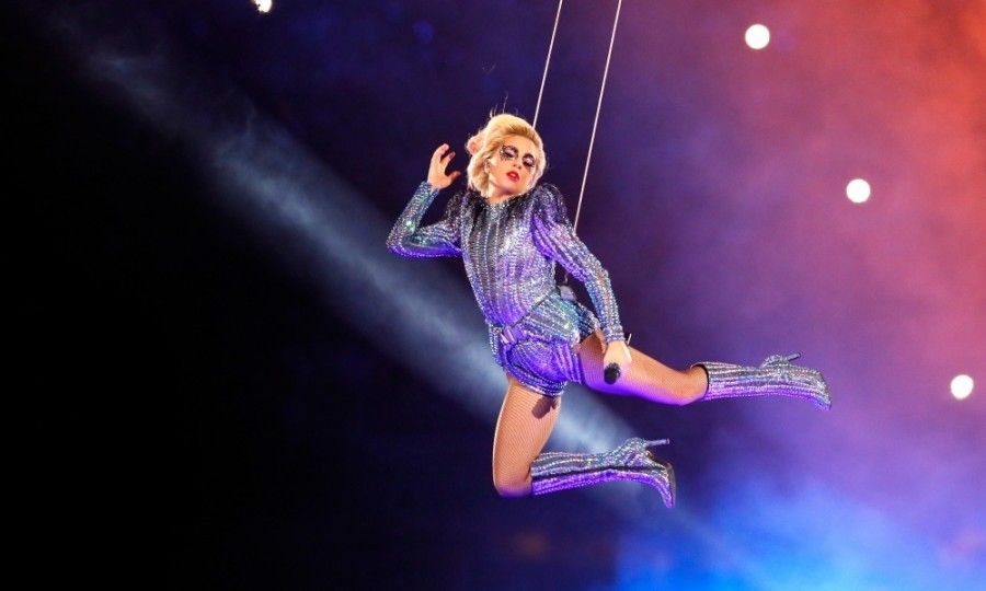 February 5: It's a bird - it's a plane - it's... Gaga! Lady Gaga soared above the crowd during her Pepsi Zero Sugar Super Bowl 51 Halftime Show at NRG Stadium in Houston, Texas.
She began on top of the stadium's roof, singing a few verses of "God Bless America" and "This Land is Your Land" and the Pledge of Allegiance. Then, the superstar jumped off the roof and into the rest of her epic performance which boasted her best hits.
Photo: Patrick Smith/Getty Images