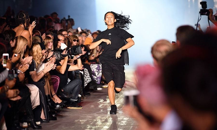 Run Alex, run! Designer Alexander Wang made his way down the runway following his NYFW presentation.
Photo: ANGELA WEISS/AFP/Getty Images