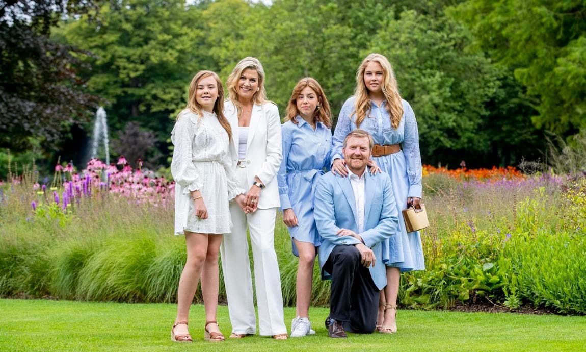 The Dutch royals posed for their annual summer photos at their home in The Hague on July 17