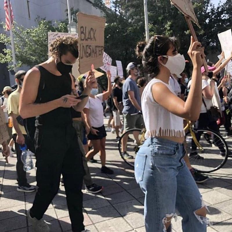 Camila Cabello, Shawn Mendes photo Miami protest