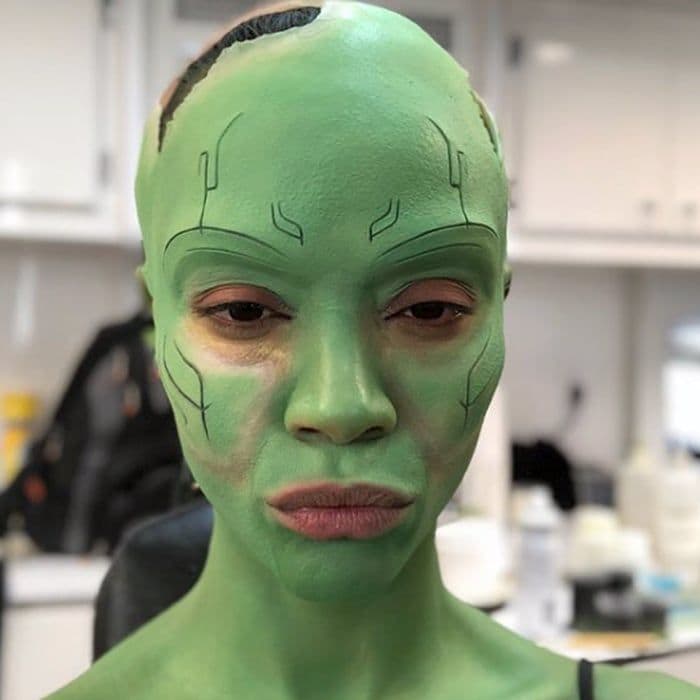 Zoe Saldana Gamora makeup