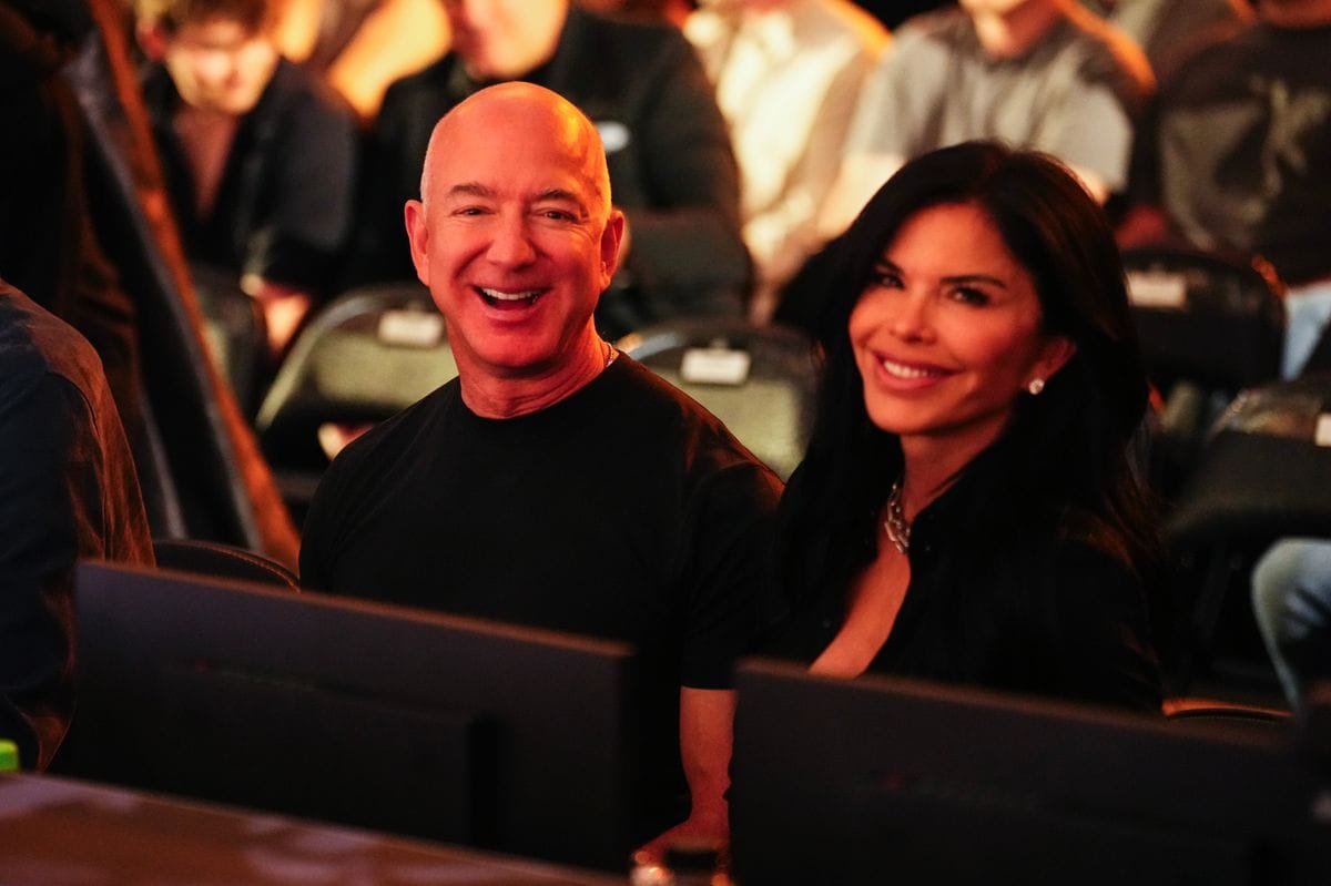 Jeff Bezos and Lauren Sanchez attend the UFC event 