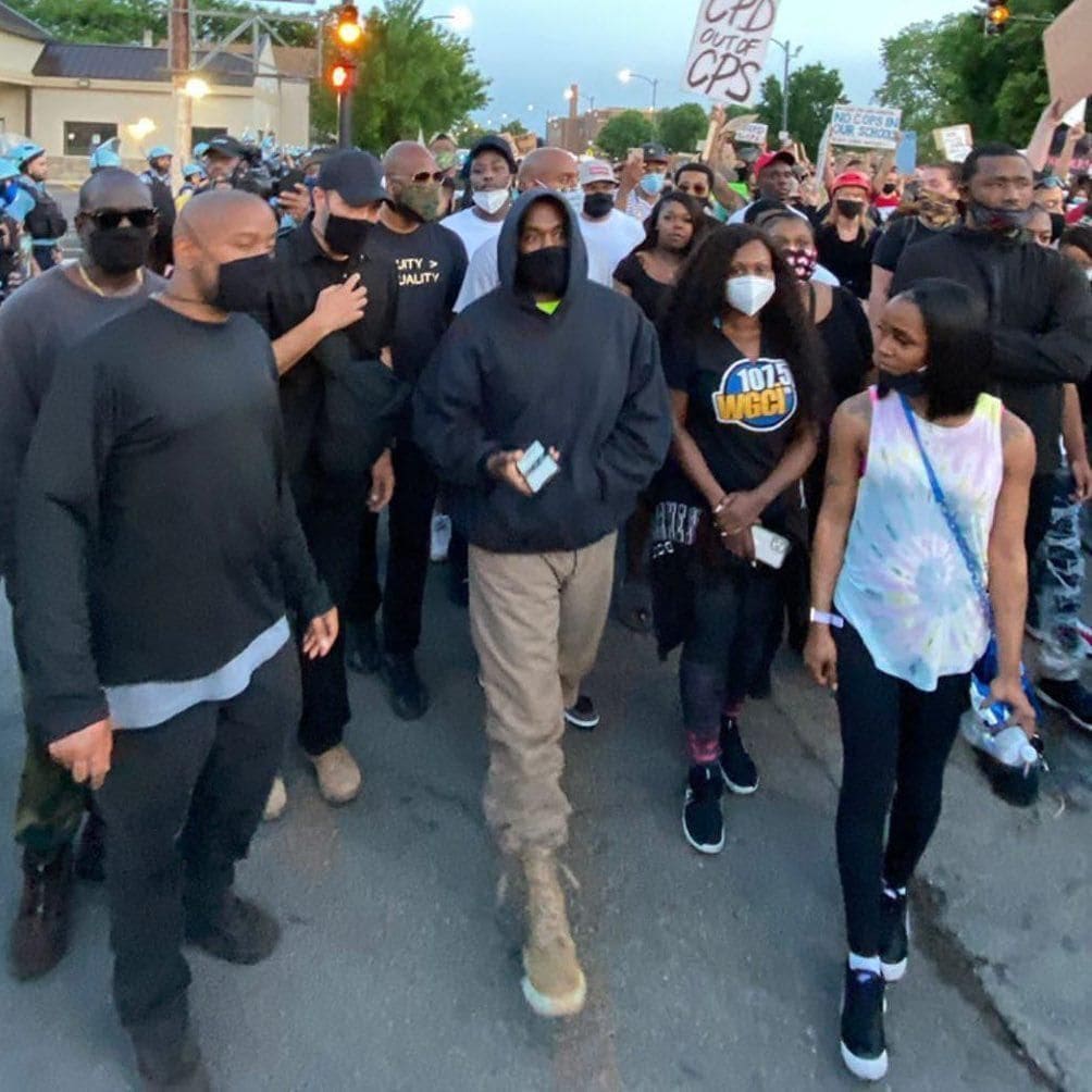 Kanye West marching for BLM movement