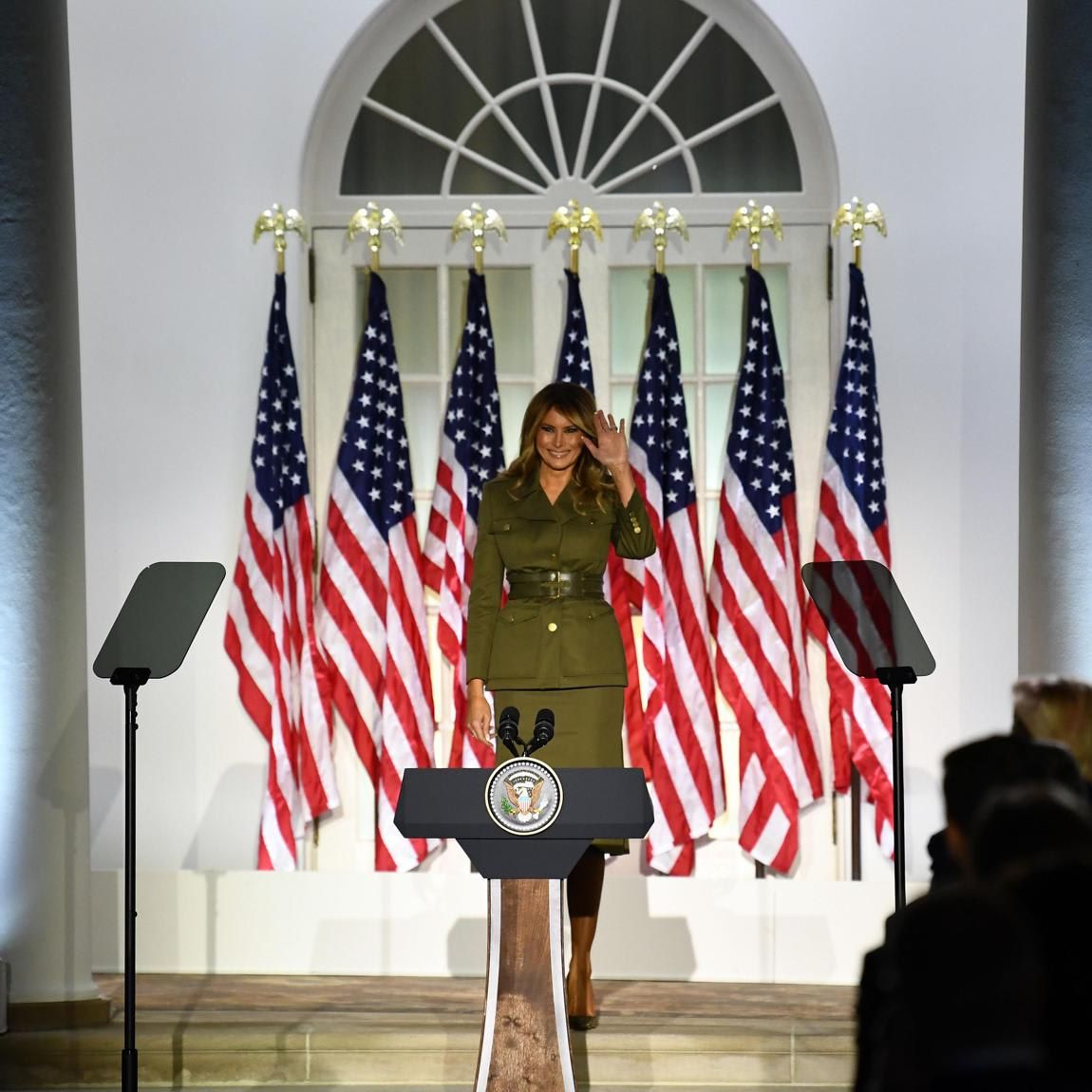 First Lady Melania Trump delivered her RNC speech from the White House Rose Garden on Aug. 25