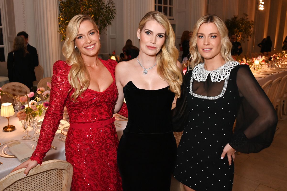 LONDON, ENGLAND - OCTOBER 22: (L to R) Lady Eliza Spencer, Lady Kitty Spencer and Lady Amelia Spencer attend the EstÃ©e Lauder Re-Nutriv Dinner with Harrods, hosted by Aerin Lauder, Carolyn Murphy and Bianca Brandolini at The Orangery on October 22, 2024 in London, England. (Photo by Dave Benett/Getty Images for EstÃ©e Lauder)