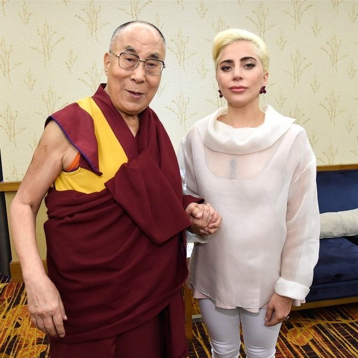 June 26: Kindness all around! Lady Gaga and the Dalai Lama teamed up to speak to U.S. mayors about kindness in Indianapolis, Indiana.
<br>
Photo: Getty Images