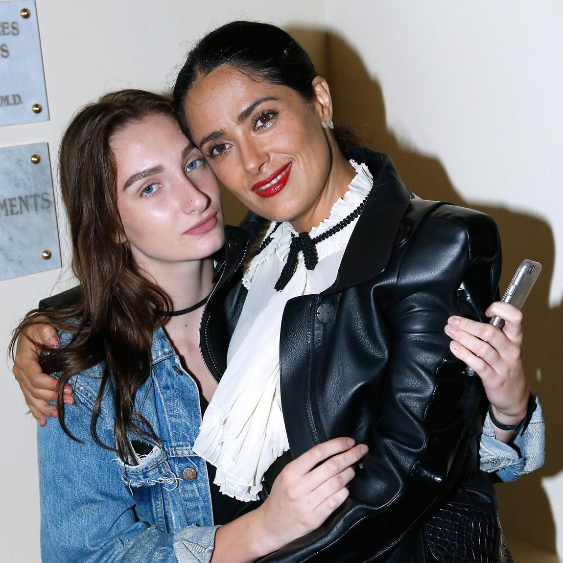 Salma Hayek's stepdaughter Mathilde Pinault and Salma Hayek posing together