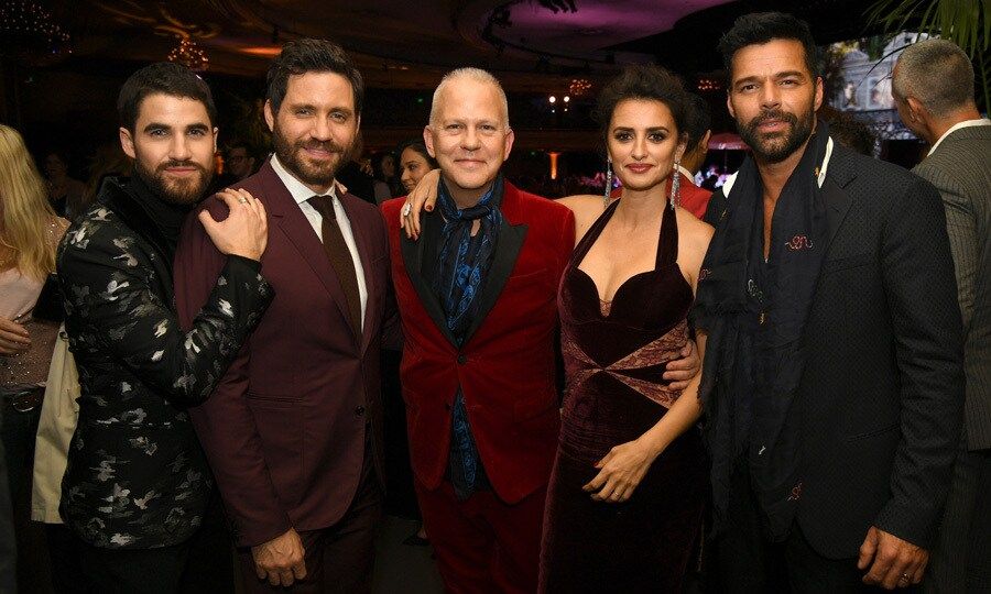 The cast of <i>The Assassination of Gianni Versace</i> Darren Criss, Edgar Ramirez, Penelope Cruz and Ricky Martin posed with executive producer Ryan Murphy at the after party for the premiere of the FX series at the Hollywood Palladium on January 8.
Photo: Kevin Winter/Getty Images