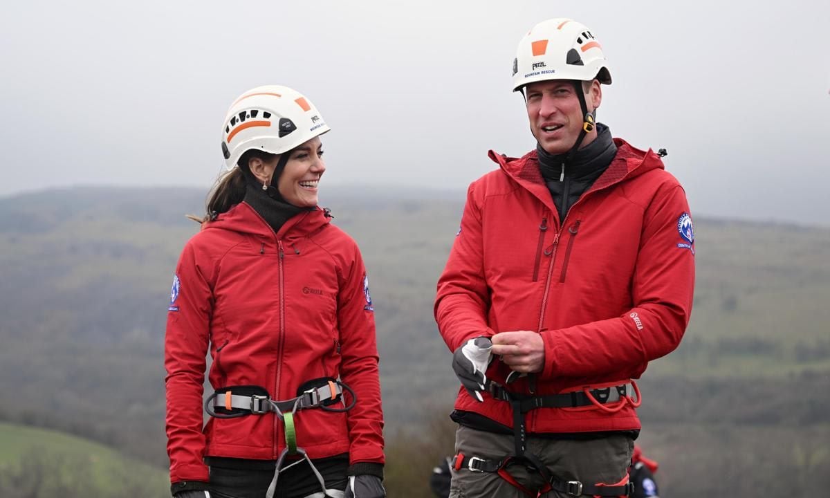 The royal couple went abseiling while visiting the team on April 27.