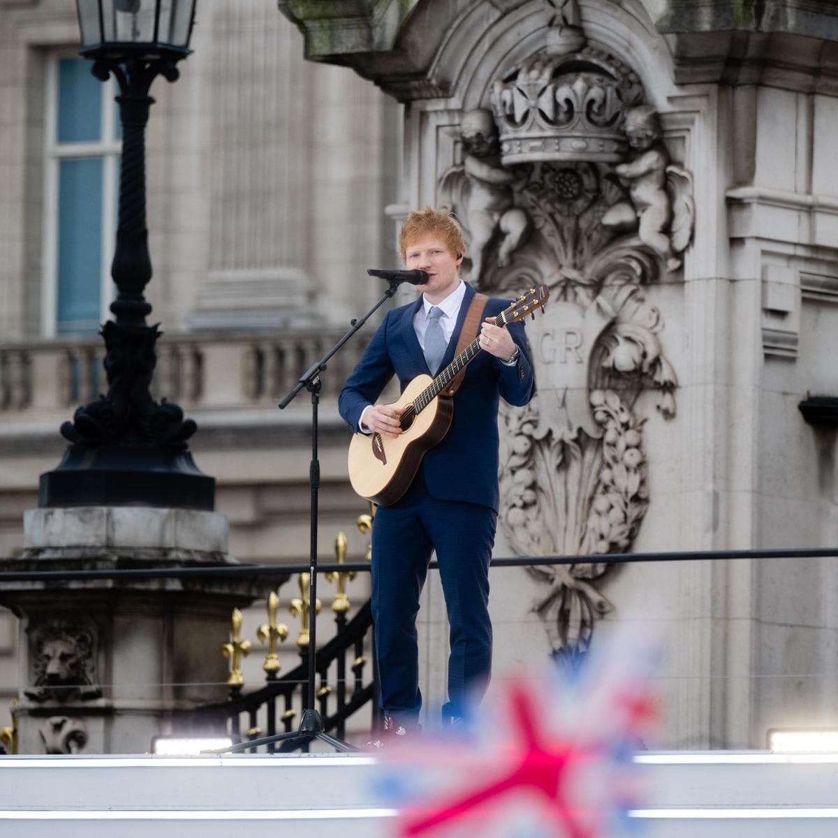 Ed Sheeran, pictured performing at the Platinum Jubilee Pageant, has a concert in Texas the night before the coronation concert