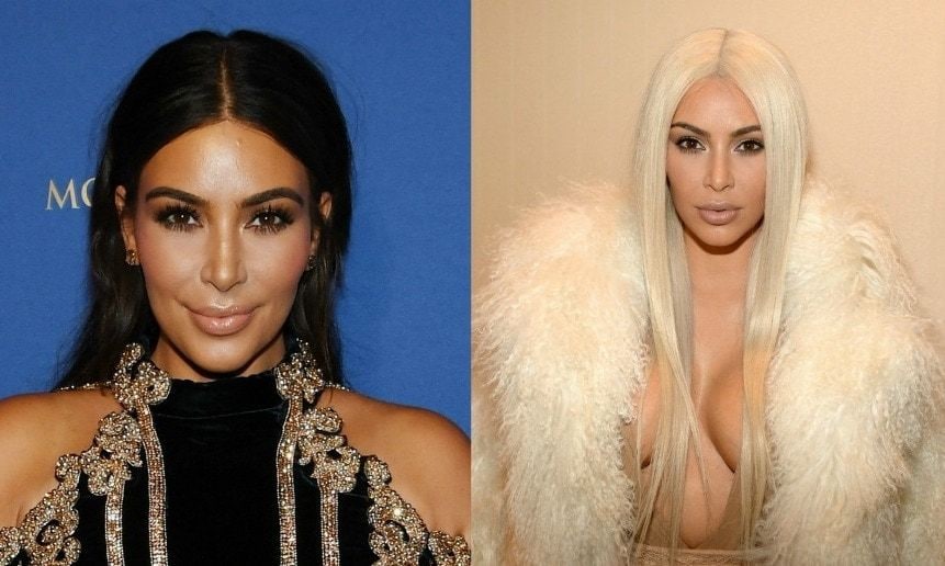<b>Kim Kardashian</b> is famously known for her signature dark, middle-parted hair, so she had fans buzzing when she did a complete 180 with a platinum wig.
Photo: Getty Images