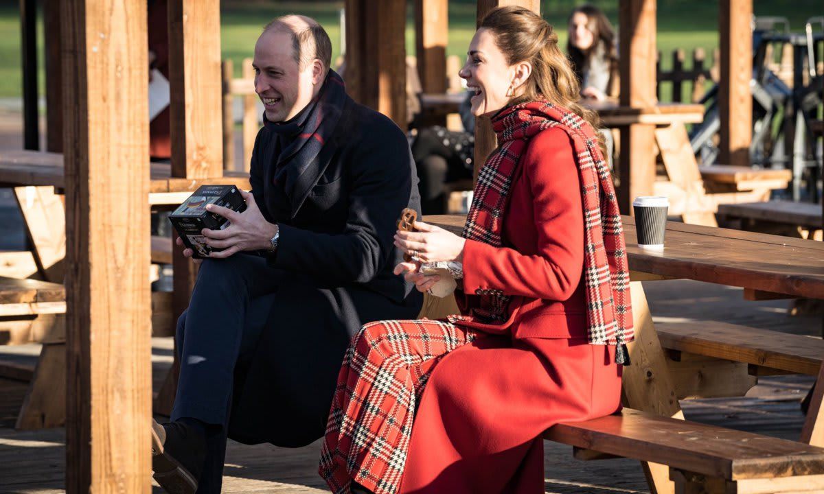 The royal couple participated in a Secret Santa exchange with students from Cardiff University. The Duchess gave Gwennan Lewis, 20, from Newport, a Prosecco Pong game.