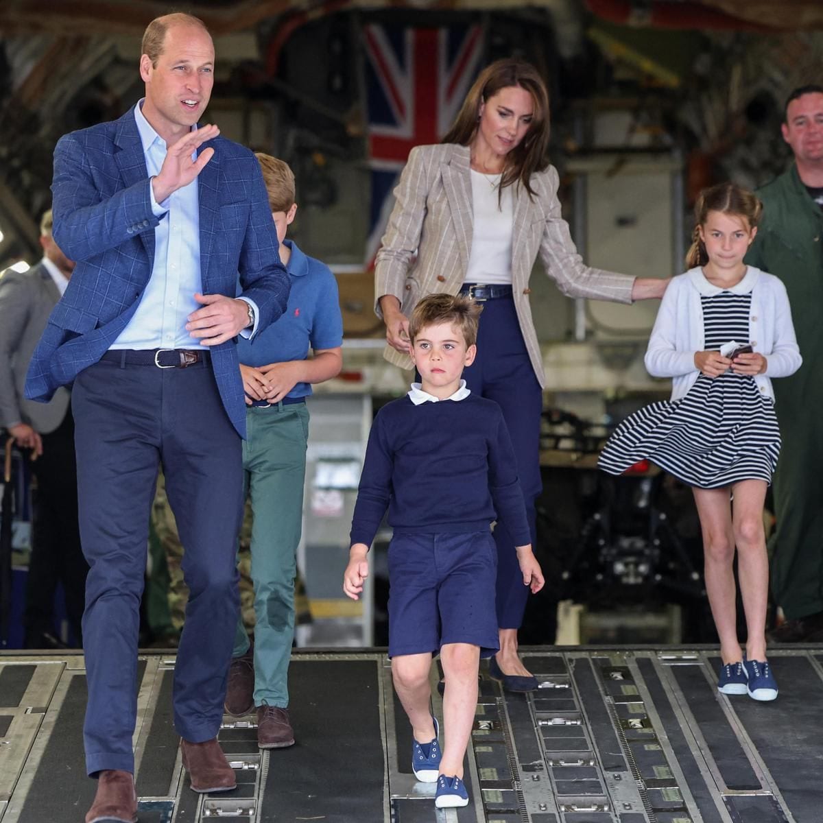 Prince Louis and his big sister wore matching shoes to the air show on July 14.