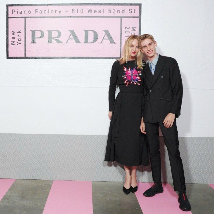 Uma Thurman and son Prada