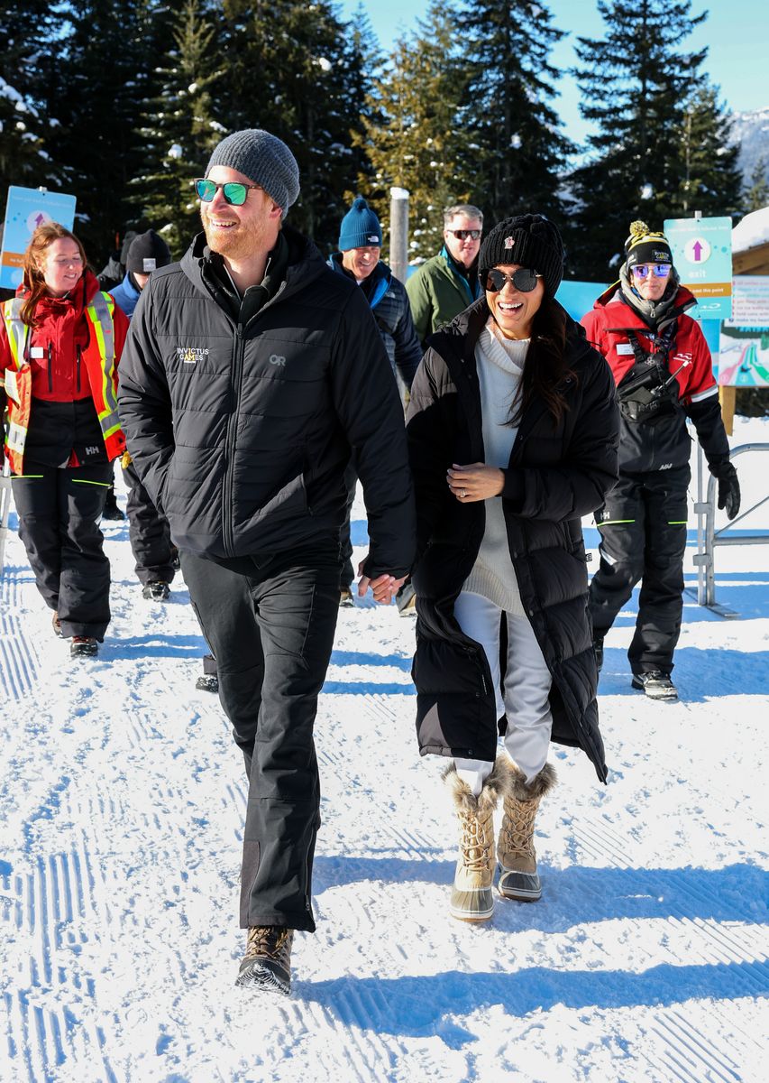 WHISTLER, BRITISH COLUMBIA - FEBRUARY 11: Prince Harry, Duke of Sussex and Meghan, Duchess of Sussex seen at the friends and family tubing activity at Bubly Park/Whistler Blackcomb Tubing Hill on February 11, 2025 in Whistler, British Columbia. (Photo by Eric Charbonneau/Invictus Games Foundation via Getty Images)