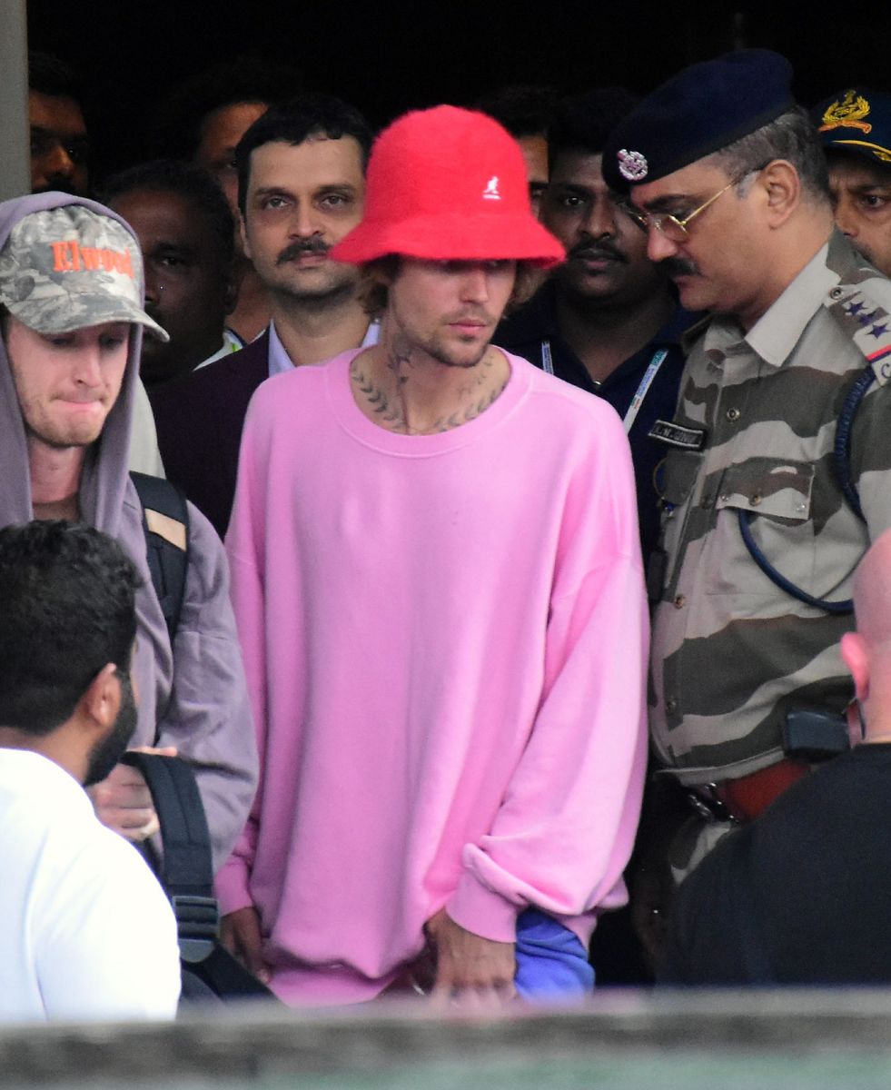 Justin Bieber is seen arriving at Mumbai airport 