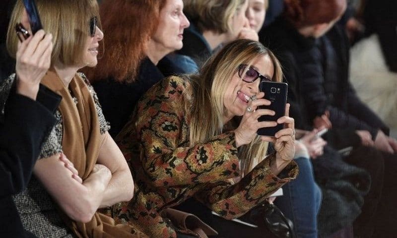 Sarah Jessica Parker liked what she saw during Calvin Klein's runway show.
Photo: Getty Images