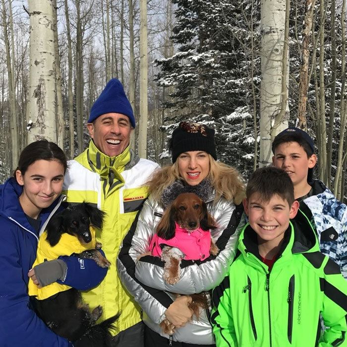 Jerry and Jessica Seinfeld enjoyed a winter getaway with their three children (Sascha, Shepherd and Julian). The Seinfeld's star's wife posted a rare picture on Instagram of her kids in their snow gear writing, "And for one half of a second, they stopped fighting. I am about to lose it. This is our holiday card because I didn't do one. Happy holidays. If we make it to 2017 it will be a miracle."
Photo: Instagram/@jessseinfeld