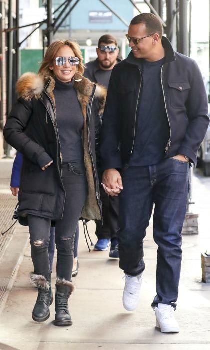 Jennifer Lopez and Alex Rodriguez matching outfits