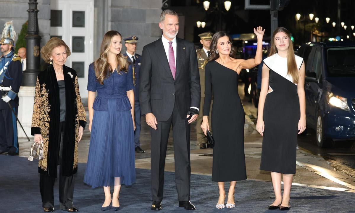 Queen Sofia, Princess Leonor, King Felipe, Queen Letizia and Infanta Sofia attended the 2023 Princess of Asturias Awards ceremony on Oct. 20