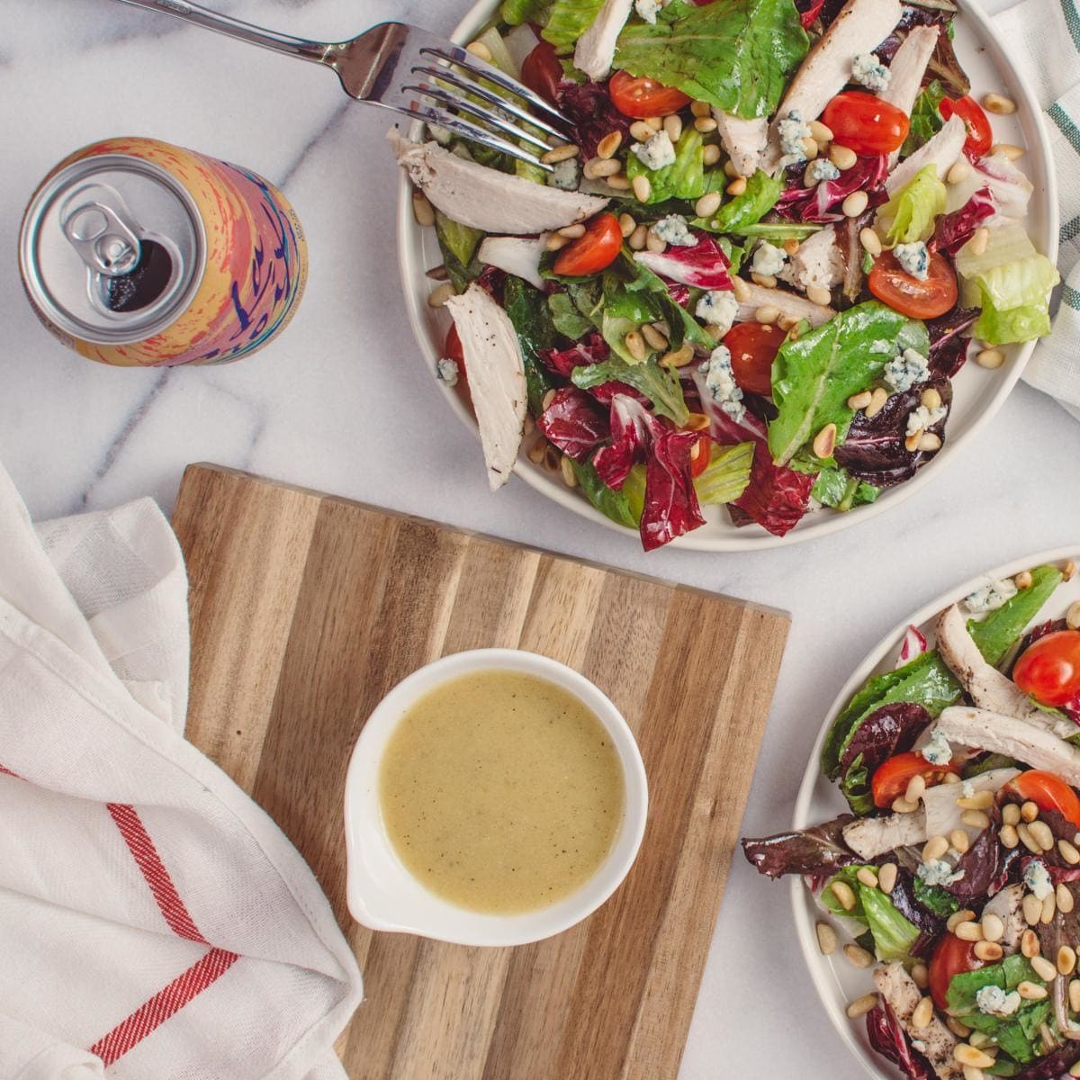 Chichen and pine nut keto salad.