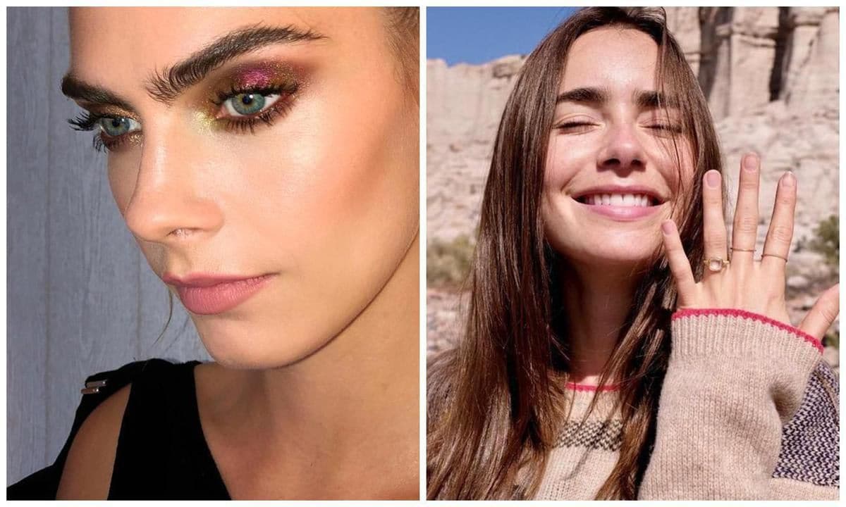 La top model Cara Delevigne luce un maquillaje inspirado en los 70 con sombras metalizadas de color