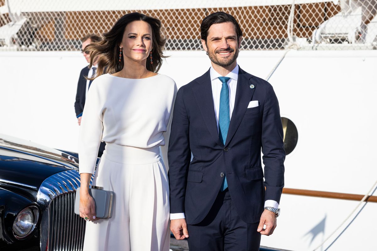 STOCKHOLM, SWEDEN - MAY 7: Princess Sofia and Prince Carl Philip, of Sweden, arrive at the royal yacht, Dannebrog, on May 7, 2024 in Stockholm, Sweden. The King and Queen of Denmark are on a two day official state visit to Sweden, marking their first state visit since the King's ascension. (Photo by Michael Campanella/Getty Images)