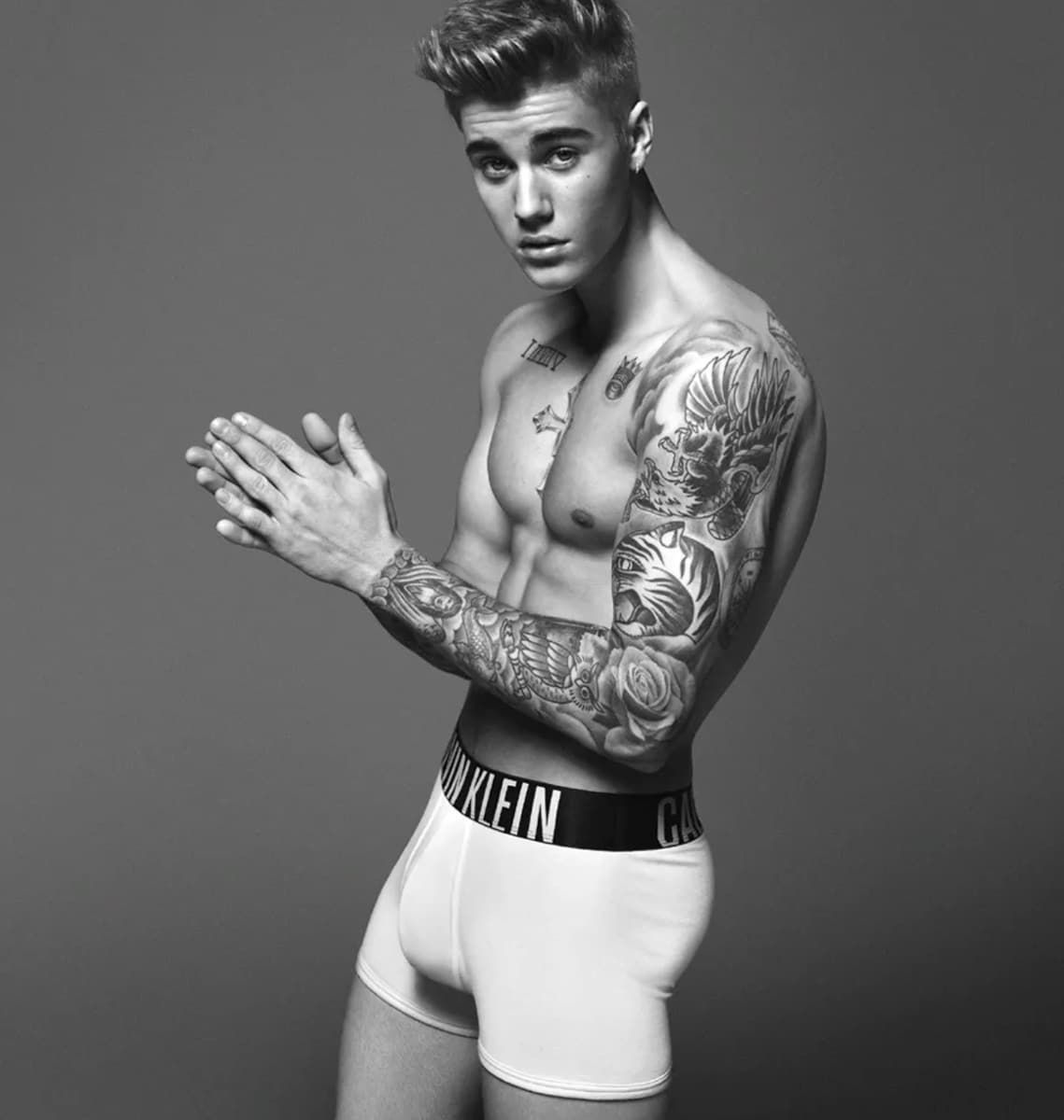 Justin Bieber poses for Calvin Klein campaign