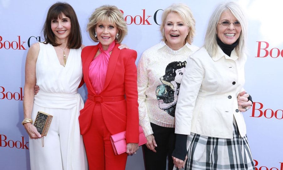 This is one <i>Book Club</i> we want to join! Mary Steenburgen, Jane Fonda, Candice Bergen and Diane Keaton coordinated on the carpet of their Paramount Pictures film premiere.
Photo: Getty Images