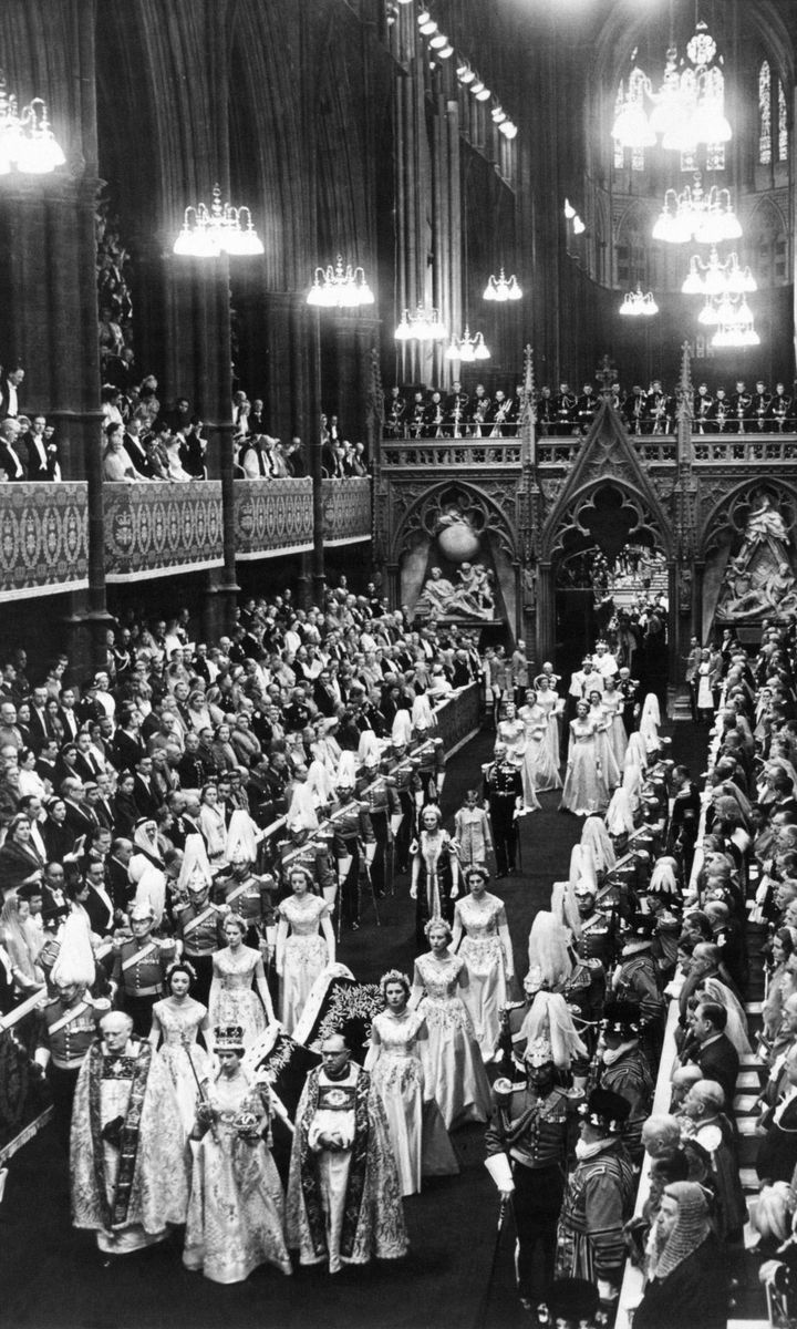 The Queen's coronation ceremony on June 2, 1953 was held at Westminster Abbey. Per the palace, the Abbey has "been the setting for every Coronation since 1066."