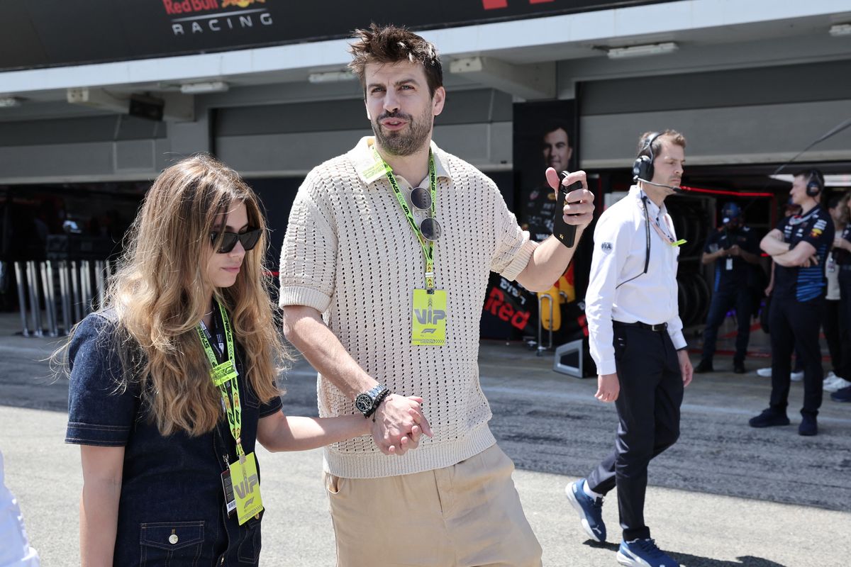 Clara Chia and Pique at the F1 Gran Prix in Barcelona