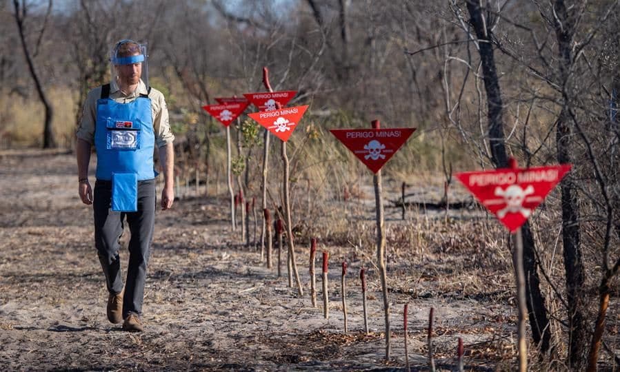 Prince Harry visits minefield