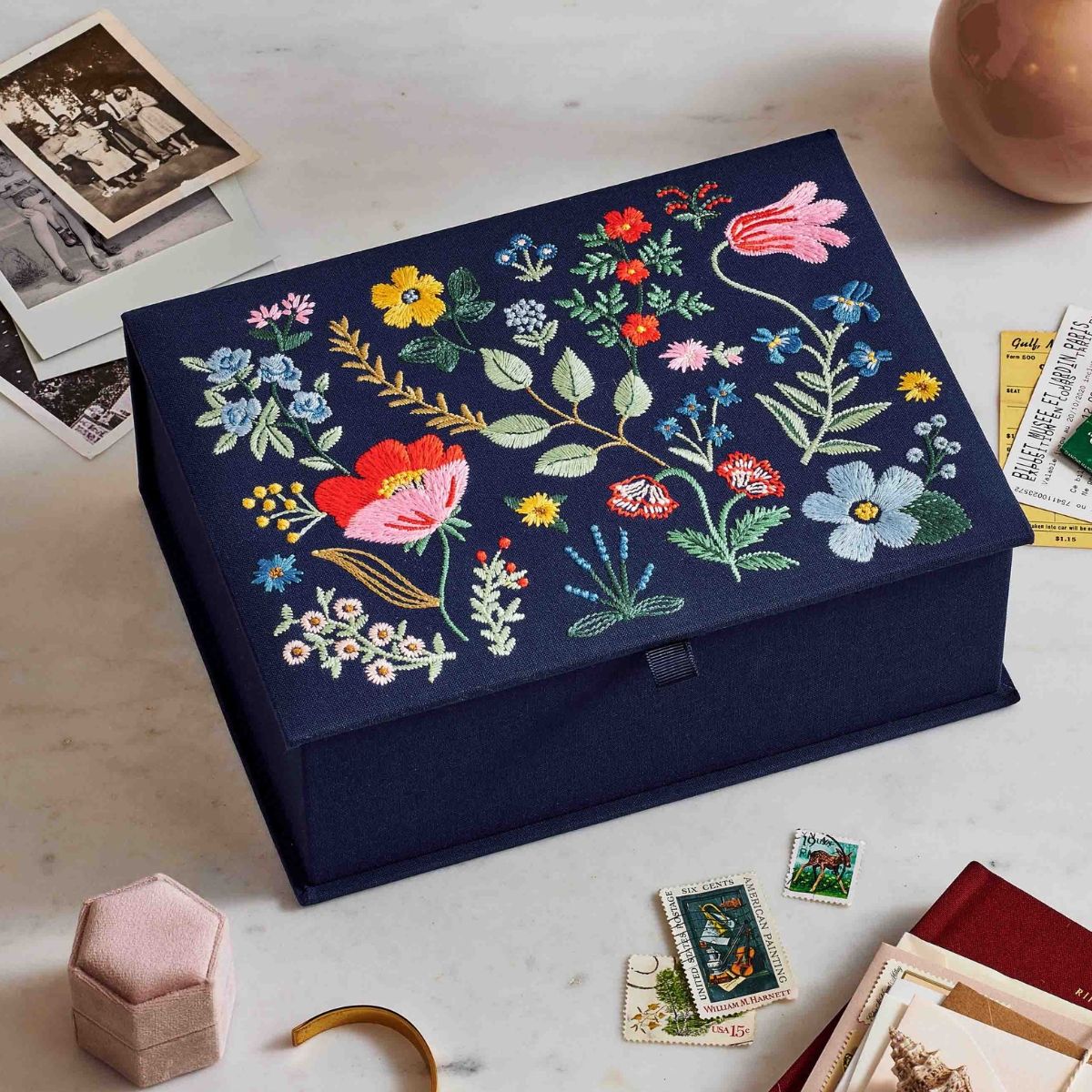 Rifle Paper Embroidered Keepsake Box 