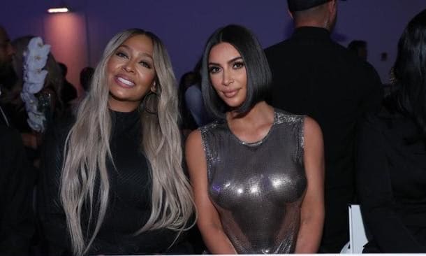 Kim Kardashian and Lala Anthony at Serena Williams S by Serena Fashion show