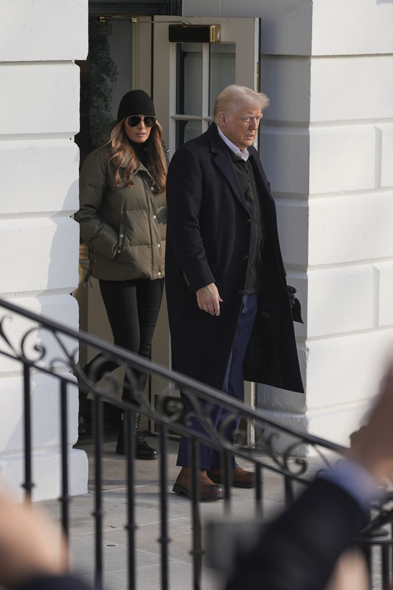 President Donald Trump, Melania Trump on The South Lawn Of The White House