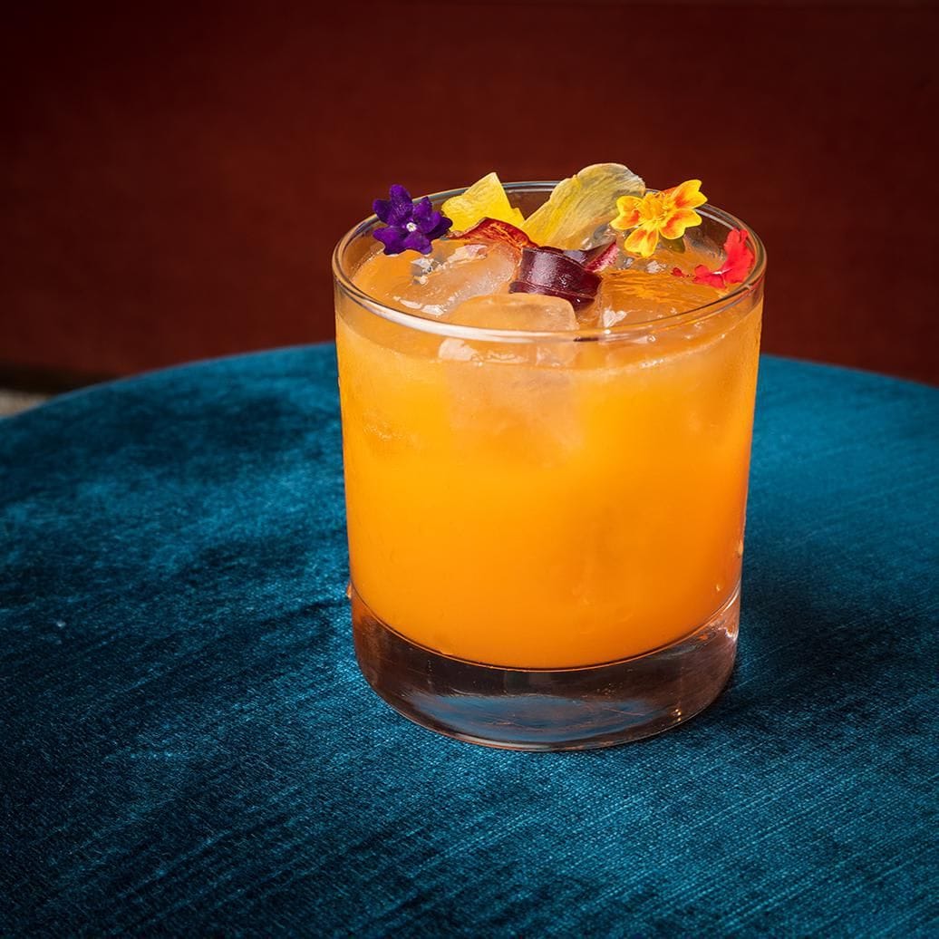 Carrot Mocktail crafted by Beverage Director Melina Meza at Olivetta