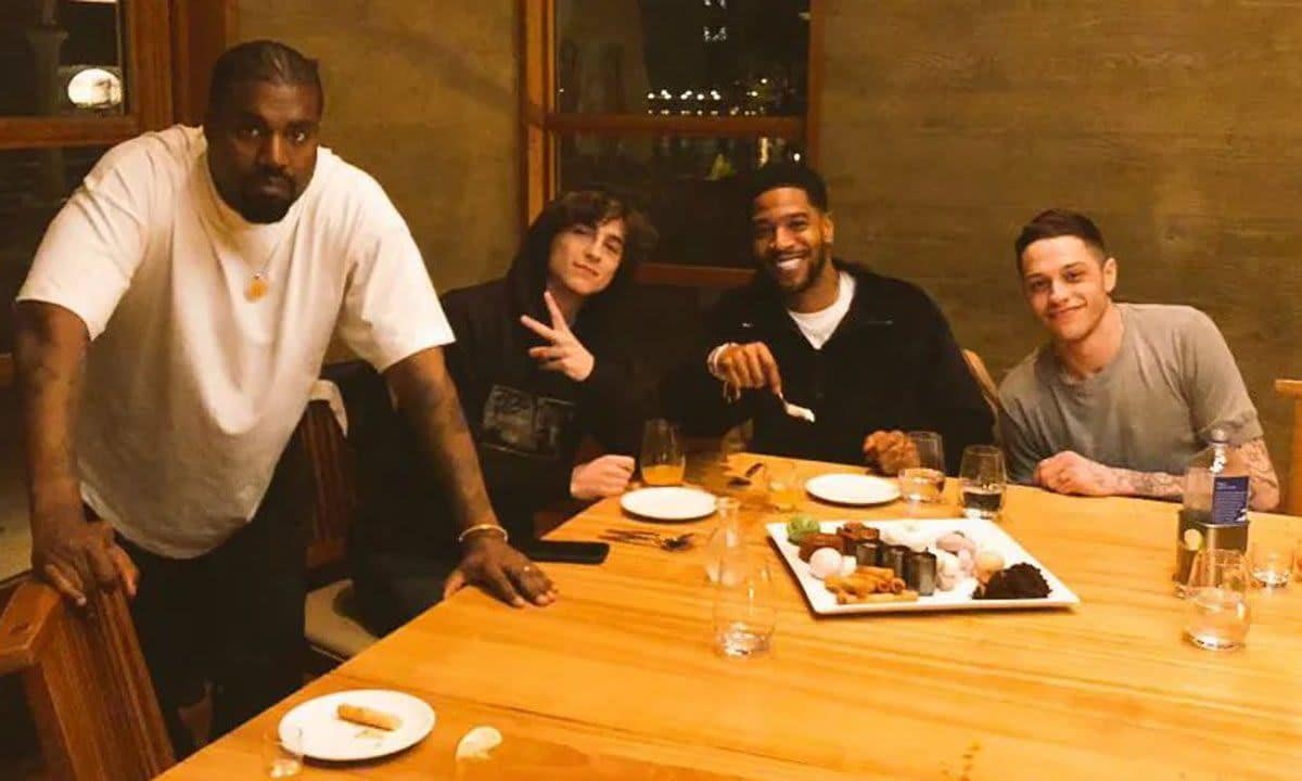 Kanye West, Timothee Chalomet, Kid Cudi and Pete Davidson