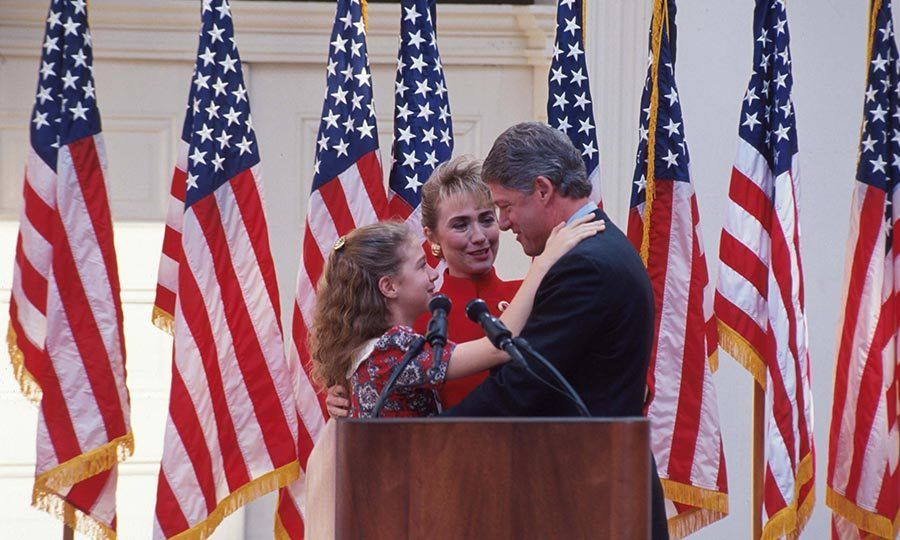 An 11-year-old Chelsea supported her father Bill as he announced his presidential candidacy in Little Rock, Arkansas.
Photo: Cynthia Johnson