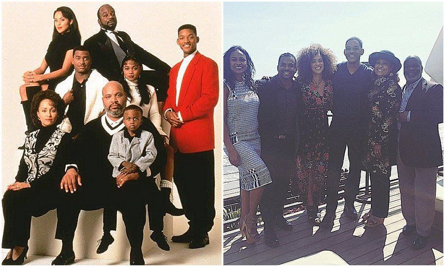 <b>The Fresh Prince of Bel-Air</B>
In March 2017, more than 20 years after the TV comedy ended in 1995, 'The Fresh Prince of Bel-Air' star Will Smith reunited with the show's cast in this photo posted by Alfonso Ribeiro, who played cousin Carlton Banks in the hit series. Dearly missed at the gathering was James Avery, aka Uncle Phil, who passed away in 2013 at 68. "Always amazing to spend an afternoon with my Fresh Prince family. Wishing that James Avery was still with us to make this complete," Alfonso captioned the photo.
Right, from left to right in 2017: Tatyana Ali, Alfonso Ribeiro, Karyn Parsons, Will Smith, Daphne Maxwell Reid and Joseph Marcell.
Photos: Facebook/The Fresh Prince of Bel-Air, Instagram/@therealalfonsoribeiro