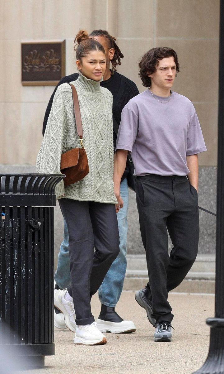 Tom Holland and Zendaya in Boston