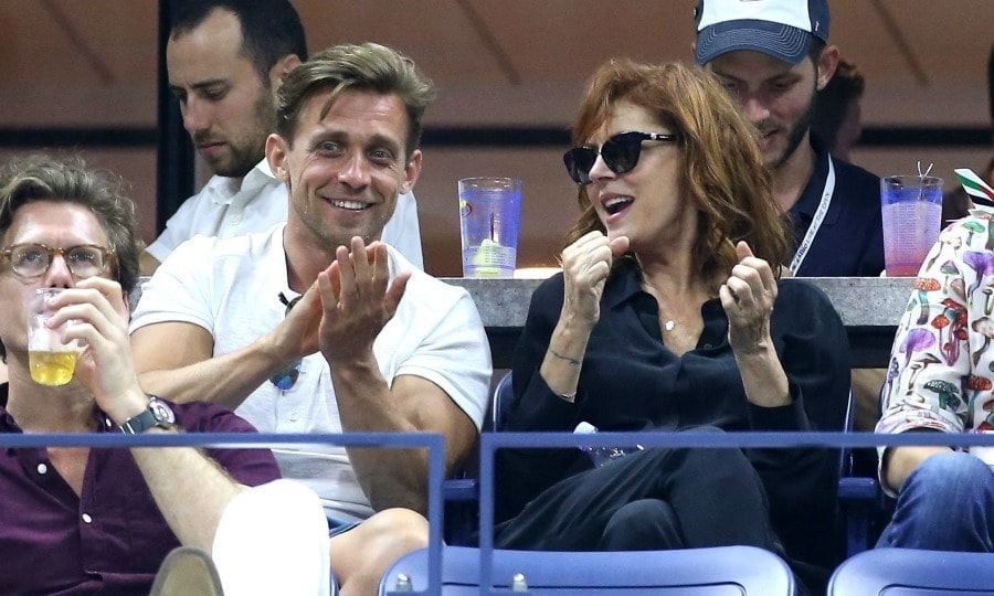 Susan Sarandon was all in as she watched the Men's Singles Match between Novak Djokovic and Jerzy Janowic from the Emirates Suite.
<br>
Photo: GC Images