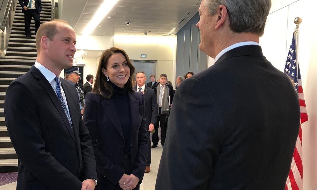 The royals were greeted by the Governor of Massachusetts, Charlie Baker, at the airport.