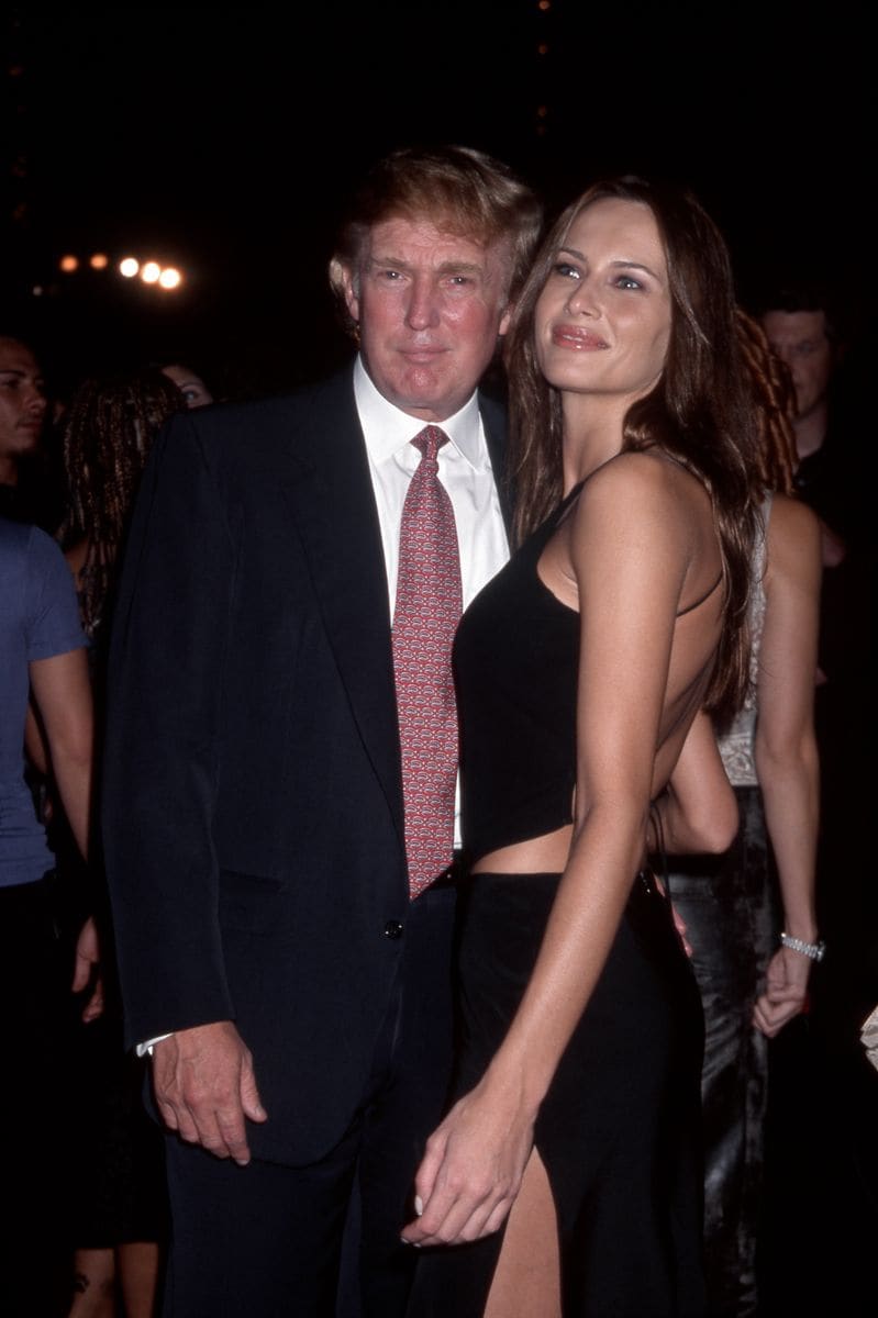 Donald Trump and girlfriend Melania Knauss attend the 1999 MTV Video Awards 