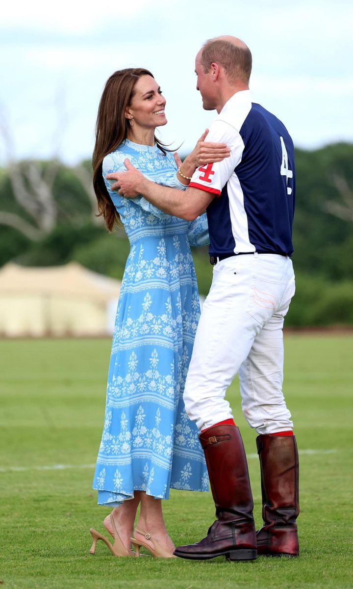 The couple shared a sweet moment following the match.