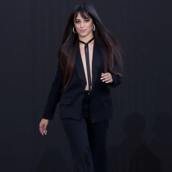 Camila Cabello with loose, ultra-straight hair