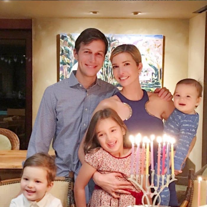 The family-of-five was all smiles as they observed the last night of Chanukah and rang in 2017 together.
Photo: Instagram/@ivankatrump