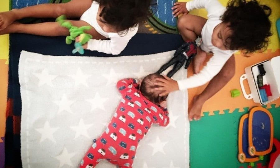 Zoe Saldana broke the news of her newborn son on Instagram by sharing an adorable photo of all three children in what appears to be a playroom. The actress expressed how "blessed" she feels in the caption, writing: "Marco and I are elated to share the news of the birth of our son Zen. We couldn't feel more blessed with the new addition to our family. #threeboys... oh boy!"
Photo: Instagram/@zoesaldana