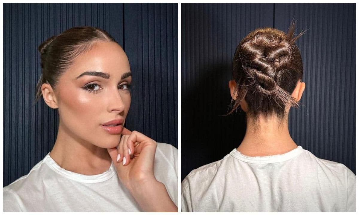 Olivia Culpo’s sleek hair style during Paris Fashion Week 2023