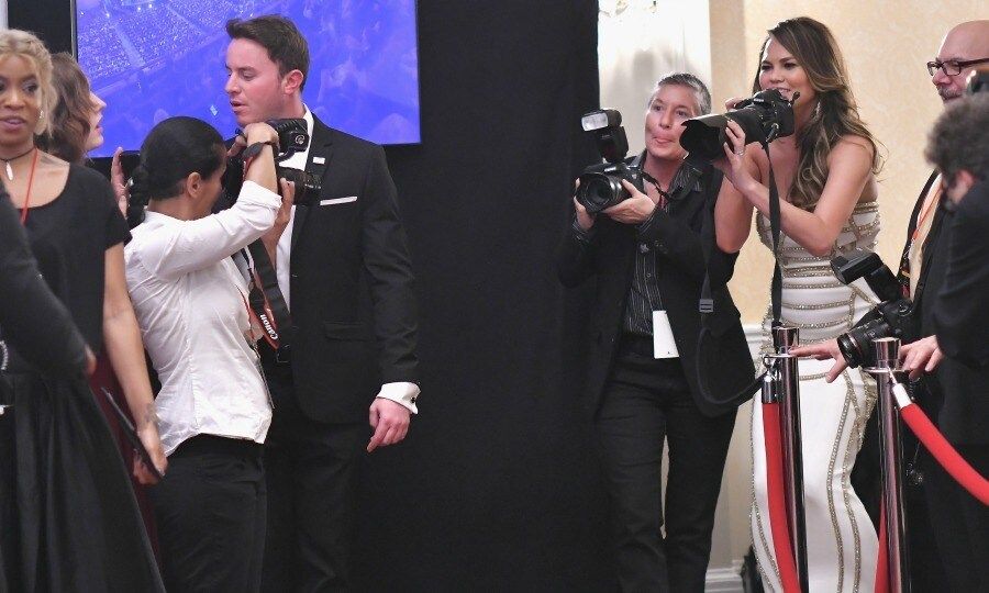 June 11: Lights, camera, Chrissy! Chrissy Teigen played photographer in the Tony Awards media room after her husband John Legend took home the award for Best Revival of a Play for <i>Jitney</i>.
Photo: Getty Images