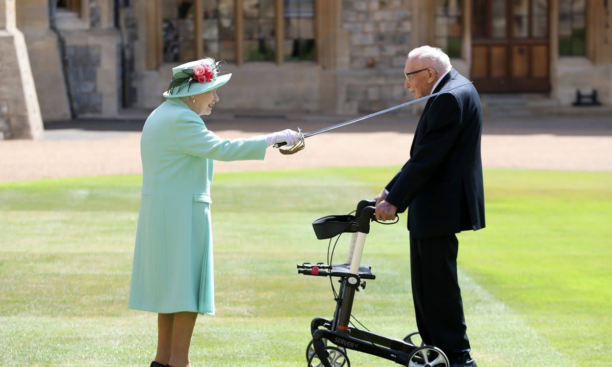 The Queen Confers The Honour Of Knighthood On Captain Sir Thomas Moore